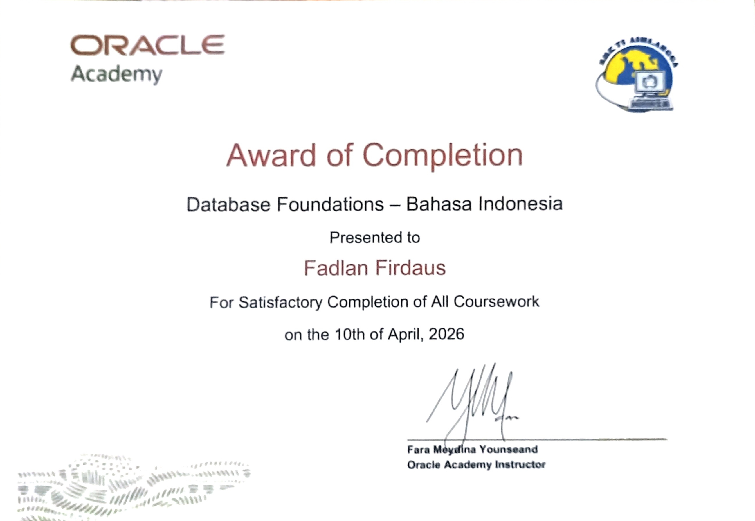 Database Foundations - Bahasa Indonesia